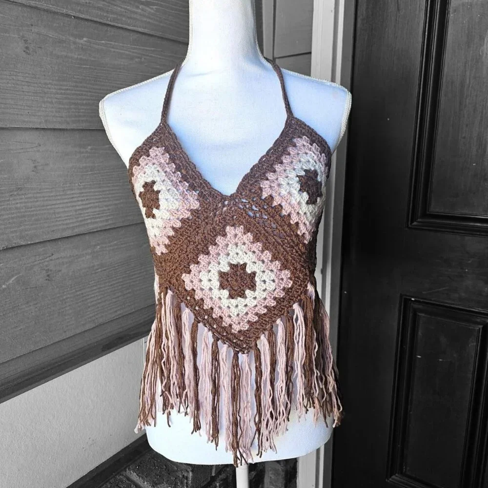 Handmade Crochet Granny Square Top‎ - Picture 2 of 4